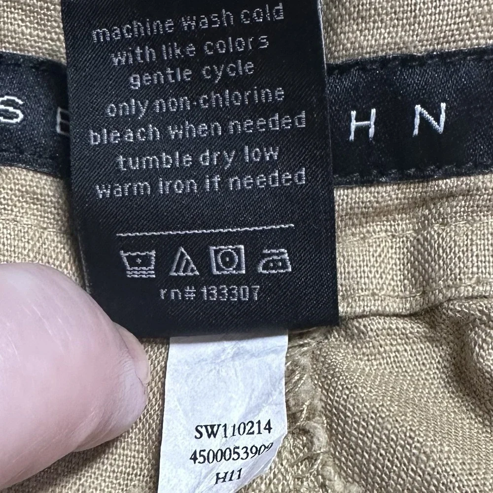 Sean John Mens Size 38 Linen Blend Pants Tan Casual New Without Tags‎